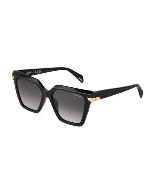 Police Black Splu04 Aura 1 700 Sunglasses Acetate Smoke Squared Normal Nuanced