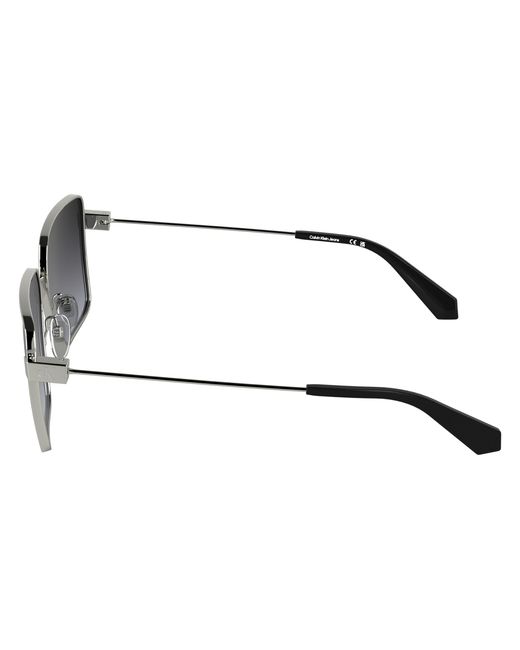 Calvin Klein Black Ckj26201S 040 Sunglasses Metal Smoke Squared Normal