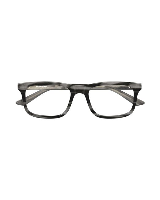 Montblanc Black Mb0457O 004 Optical Frames Acetate Transparent Squared for men