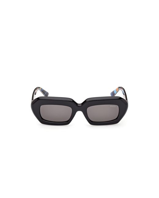 Emilio Pucci Black Ep0245 05A Sunglasses Acetate Smoke Squared Normal