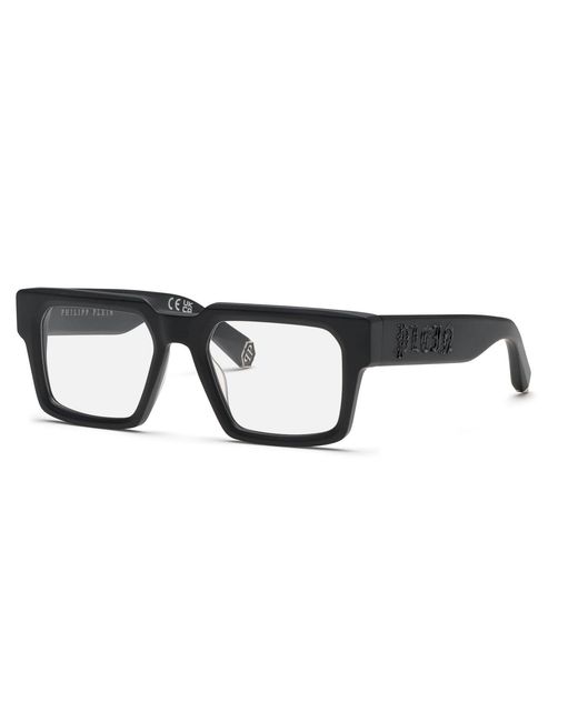 Philipp Plein Black Vpp156M Plein Master 703 Optical Frames Acetate Squared for men