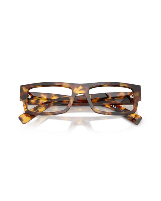 Prada Black Pr D06V 14L1O1 Optical Frames Acetate Transparent Squared Normal for men