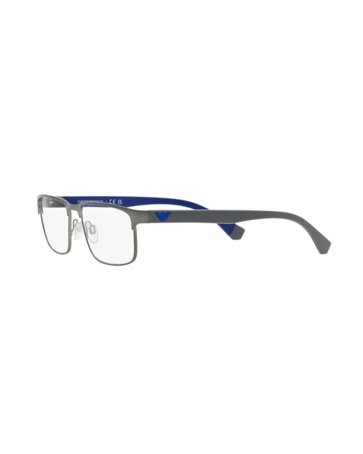 Emporio Armani Black Ea1105 L3095 Optical Frames Metal Transparent Squared Normal for men