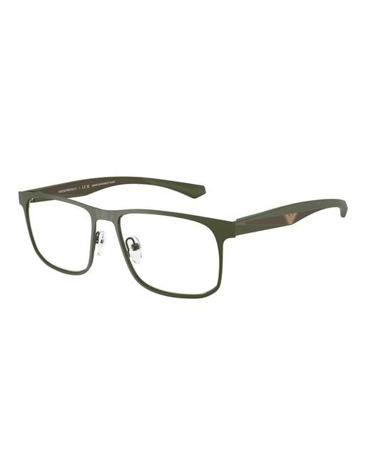 Emporio Armani Black Ea1163 3388 Optical Frames Metal Squared Normal for men