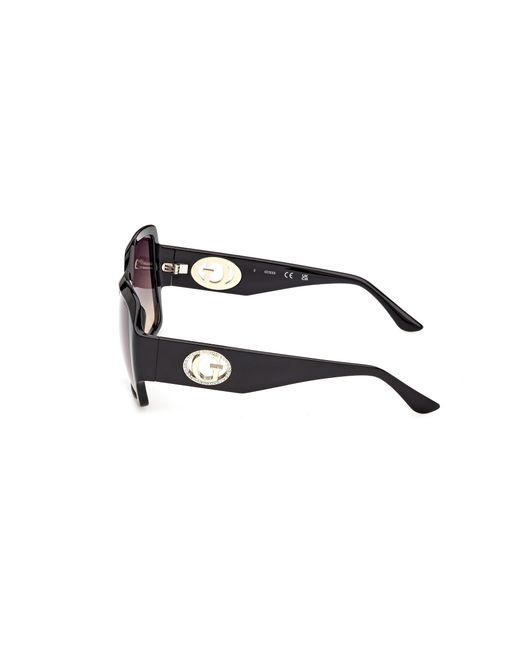 Guess Black Gu00283 01B Sunglasses Injected Smoke Squared Normal