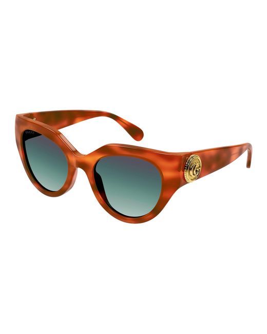 Gucci Black Gg1408S 004 Sunglasses Acetate Cat Eye Shaded
