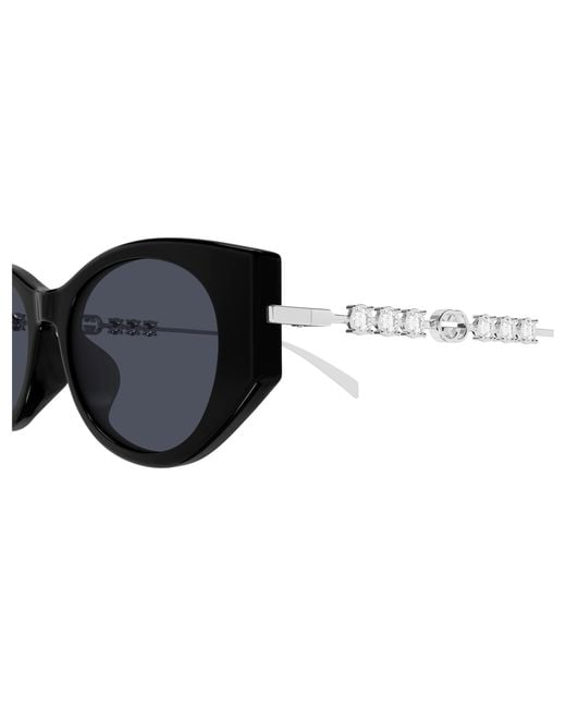 Gucci Black Gg1970Sa 002 Sunglasses Acetate Cat Eye