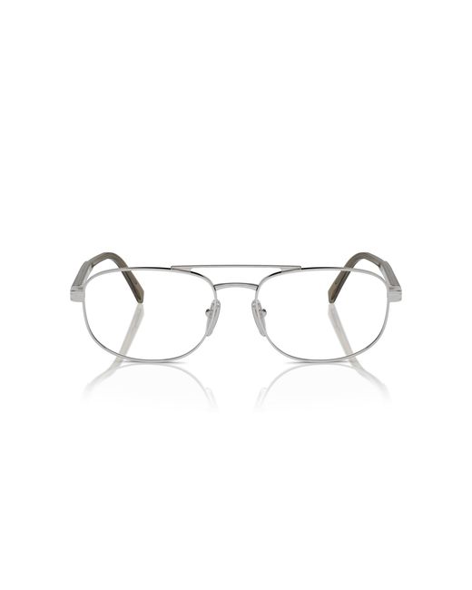 Prada Black Pr A56V 11U1O1 Optical Frames Steel Transparent Round Normal for men