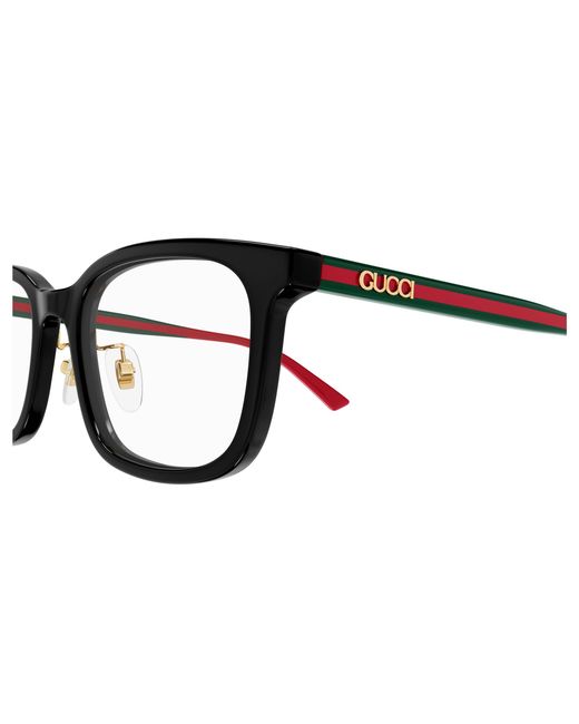 Gucci Black Gg1873Ok 001 Optical Frames Acetate Transparent Squared for men
