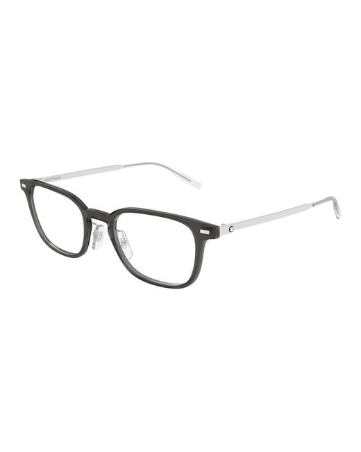 Montblanc Black Mb0467Ol 018 Optical Frames Injected Transparent Squared for men