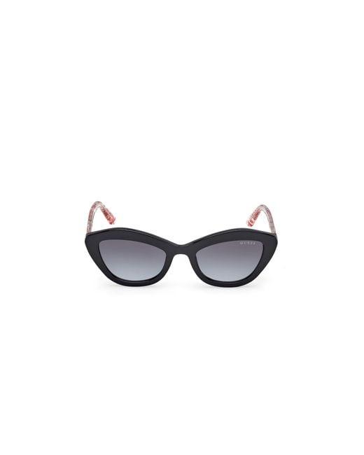 Guess Black Gu00229 01B Sunglasses Injected Smoke Geometric Normal