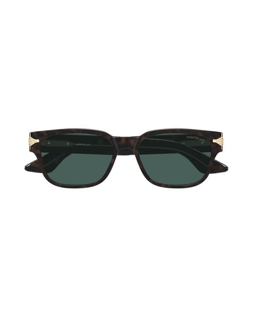 Montblanc Black Mb0479S 002 Sunglasses Acetate Squared for men