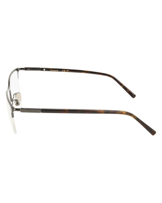Ferragamo Black Sf2238 084 Optical Frames Metal Squared Normal for men
