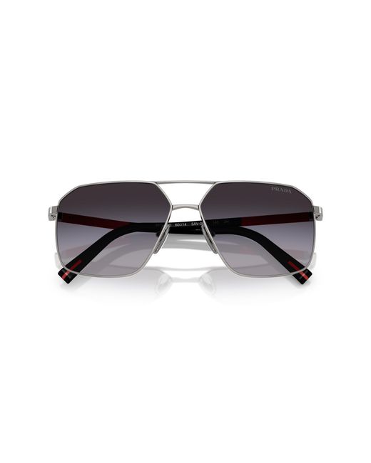 Prada Linea Rossa Black Ps A50S 5Av09U Sunglasses Metal Geometric Normal Shaded for men