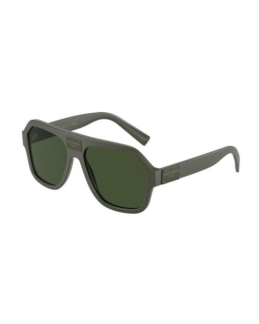Dolce & Gabbana Green Dg4433 329771 Sunglasses Acetate Pilot Normal for men