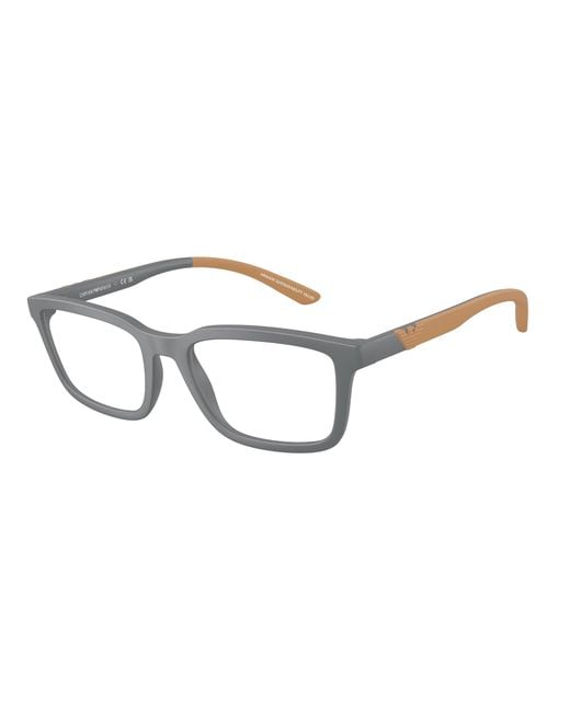 Emporio Armani Black Ea3259 6261 Optical Frames Injected Squared Normal for men