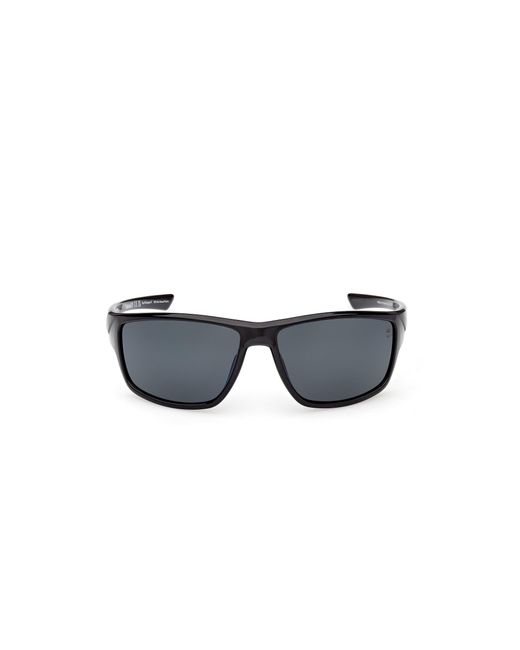 Timberland Black Tb00003 01D Sunglasses Injected Smoke Squared Polarized for men