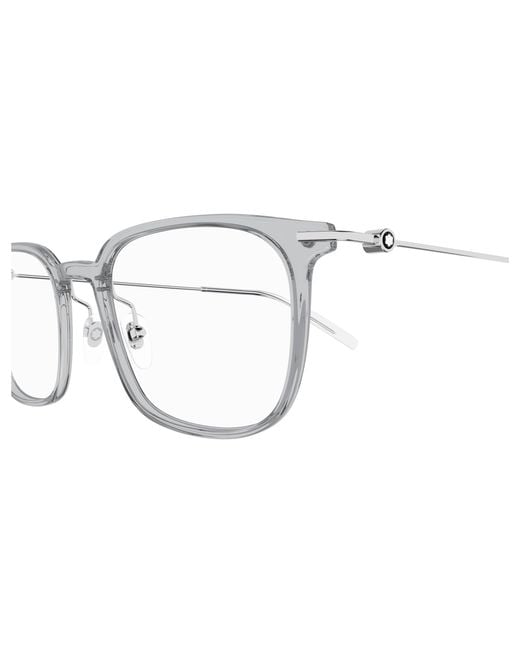 Montblanc Black Mb0100O 002 Optical Frames Injected Transparent Squared for men