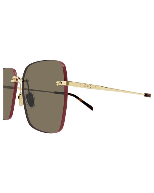 Gucci Black Gg1955Sa 002 Sunglasses Metal Squared