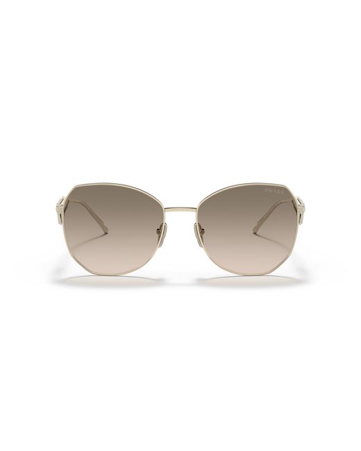 Prada Black Pr 57Ys Zvn3D0 Sunglasses Steel Geometric Normal Shaded