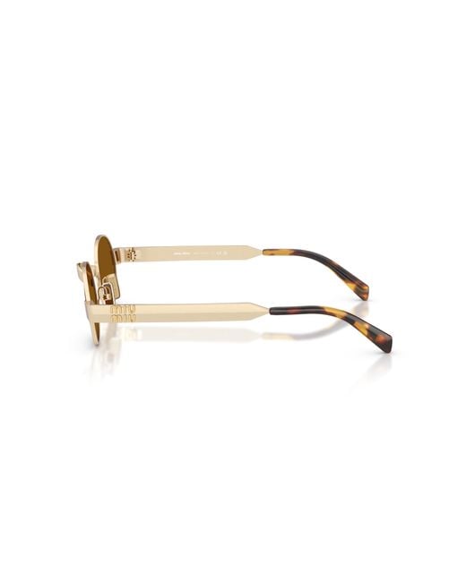 Miu Miu Black Mu B51S 22M20V Sunglasses Metal Bronze Round Normal