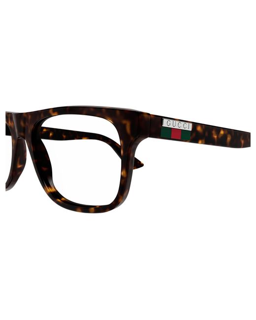 Gucci Black Gg1117O 006 Optical Frames Injected Transparent Squared for men