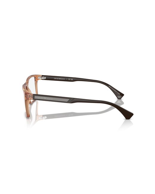 Emporio Armani Black Ea3038 5044 Optical Frames Peek Transparent Squared Normal for men