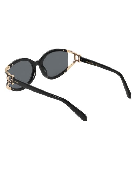 Ferragamo Black Sf2111S 001 Sunglasses Acetate Round Normal