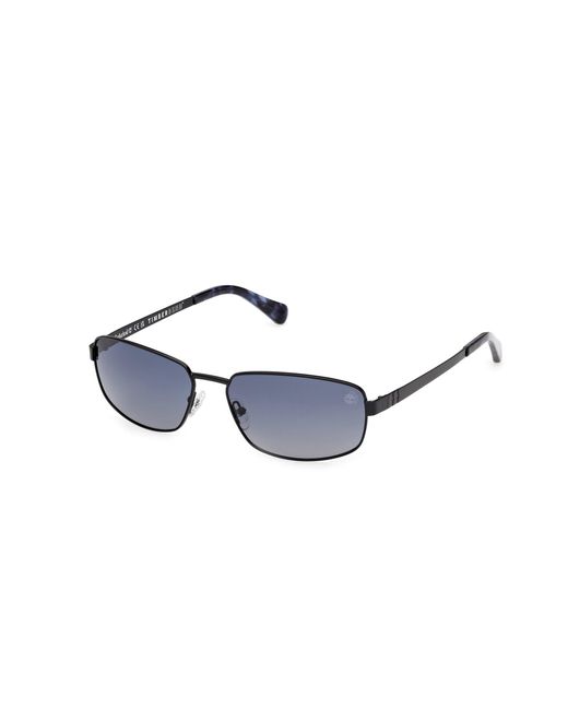 Timberland Black Tb00066 02D Sunglasses Metal Smoke Squared Polarized for men