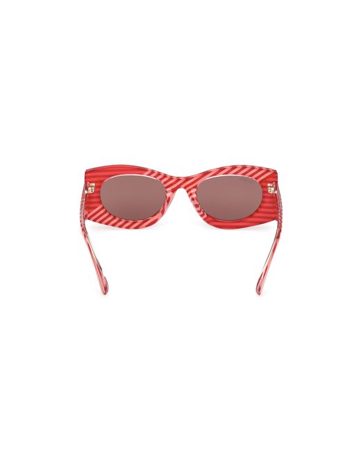 MAX&Co. Red Mo0131 68E Sunglasses Injected Geometric Normal