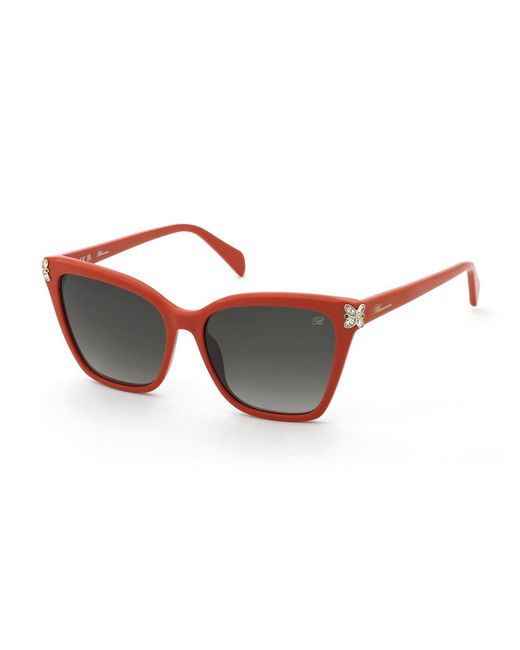 Blumarine Black Sbm246S 02Ge Sunglasses Acetate Smoke Butterfly Normal Nuanced