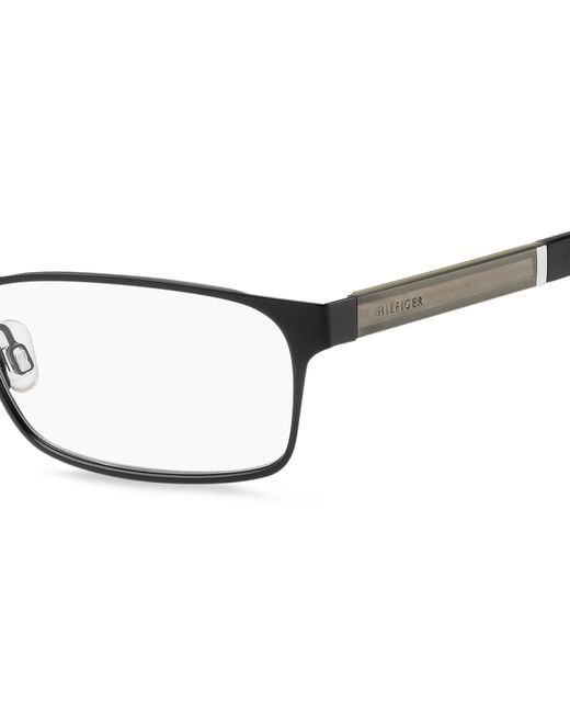 Tommy Hilfiger Black Th 1479 807 Optical Frames Steel Squared for men