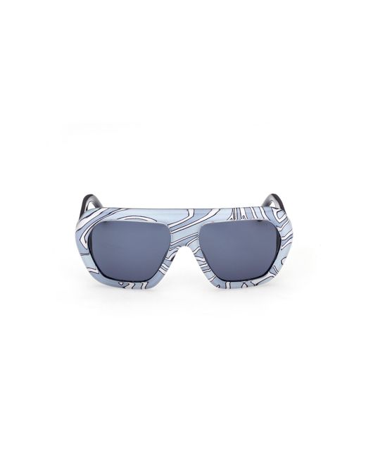 Emilio Pucci Blue Ep0252 99V Sunglasses Acetate Geometric Normal