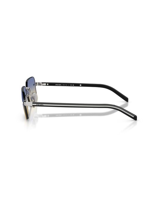 Prada Black Pr D55S 1Bc50E Sunglasses Metal Squared Normal for men