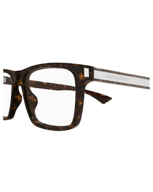 Saint Laurent Black Sl 882 007 Optical Frames Acetate Transparent Squared for men