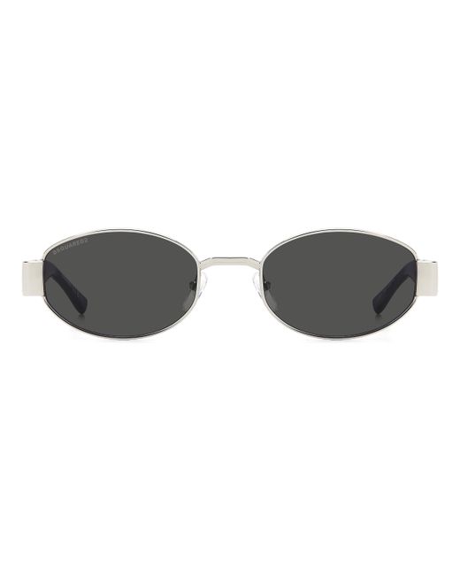 DSquared² Black D2 0155/S 010/Ir Sunglasses Metal Round Normal for men