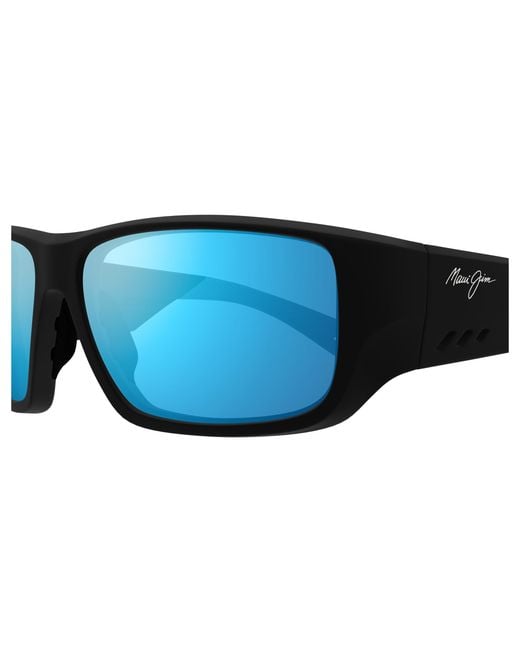 Maui Jim Black Mj0664Sa 001 Sunglasses Injected Squared for men