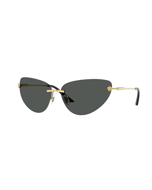 Versace Black Ve2281 100287 Sunglasses Metal Cat Eye Normal