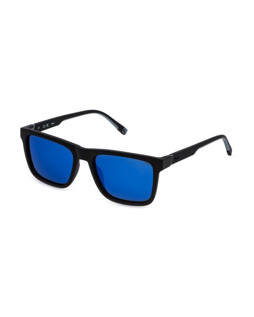 Fila Blue Sfid21 U28P Sunglasses Injected Smoke Squared Mirrored for men