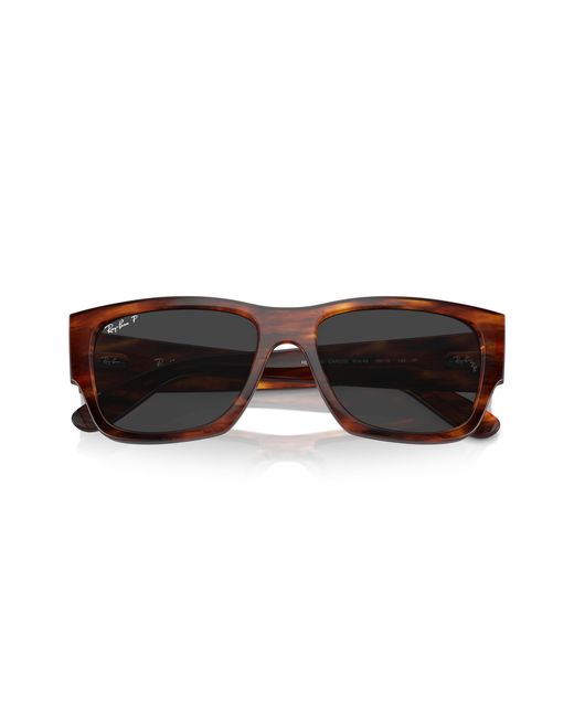 Ray-Ban Black Rb0947sf Carlos Low Bridge Fit Rectangular Sunglasses