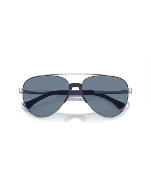 Emporio Armani Black Ea2059 30452V Sunglasses Metal Pilot Polarized for men