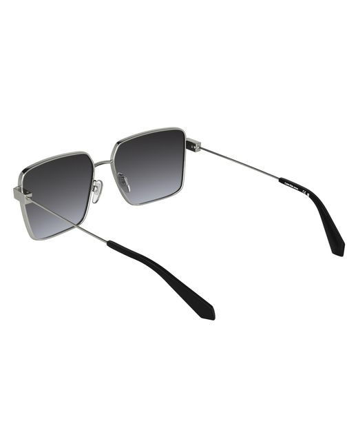 Calvin Klein Black Ckj26201S 040 Sunglasses Metal Smoke Squared Normal