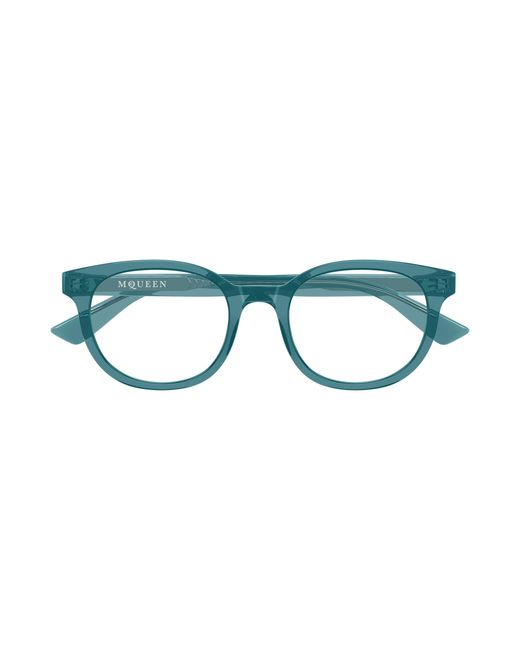 McQueen Black Am0567O 005 Optical Frames Acetate Transparent Round for men