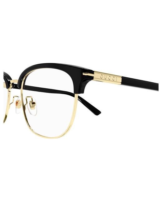 Gucci Black Gg1901Oa 001 Optical Frames Acetate Transparent Round for men