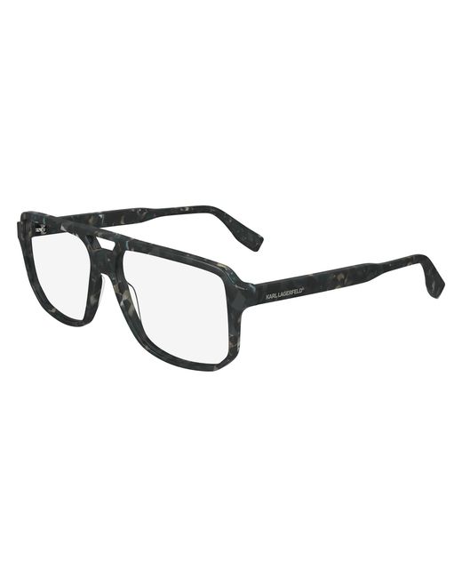 Karl Lagerfeld Black Kl6156 023 Optical Frames Acetate Pilot Normal Normal for men