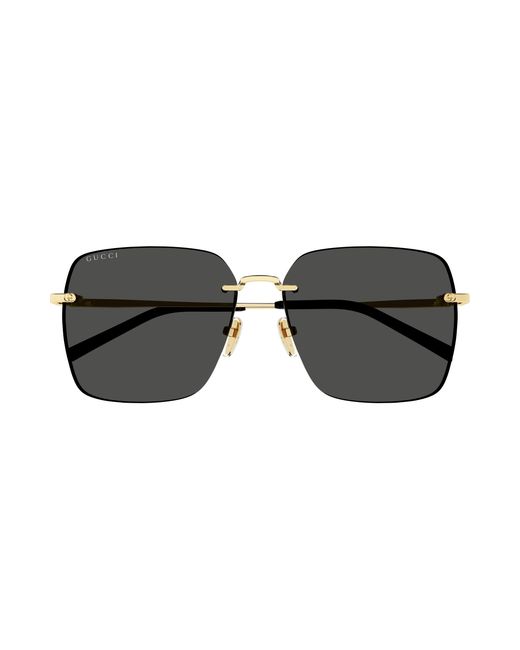 Gucci Black Gg1955Sa 001 Sunglasses Metal Squared