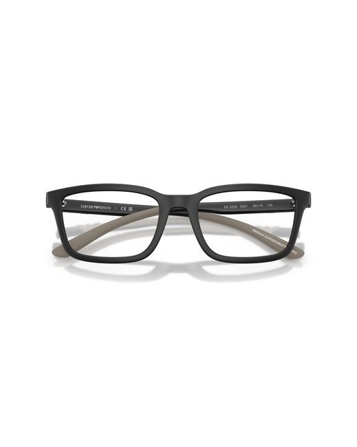 Emporio Armani Black Ea3259 5001 Optical Frames Injected Squared Normal for men