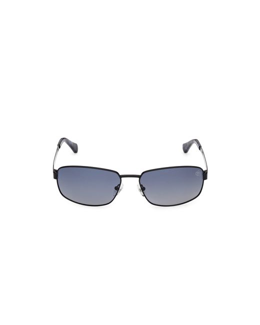 Timberland Black Tb00066 02D Sunglasses Metal Smoke Squared Polarized for men
