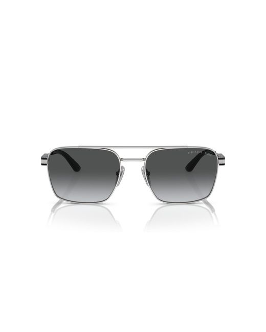 Prada Black Pr 67Zs 1Bc5W1 Sunglasses Metal Pillow Polarized Shaded