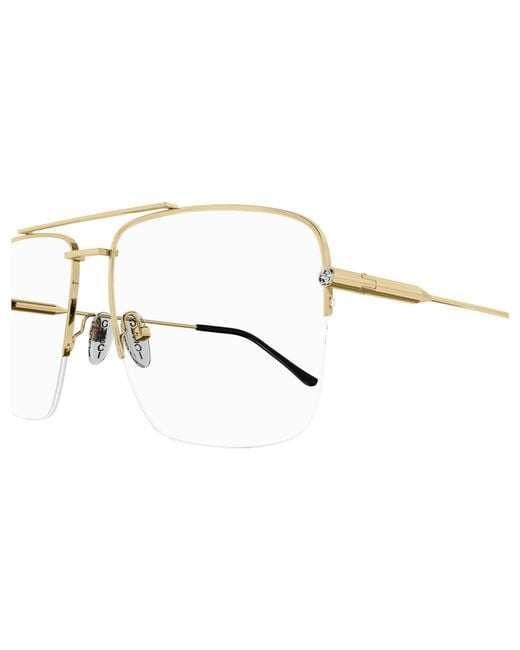 Gucci Black Gg1415O 001 Optical Frames Metal Transparent Pilot